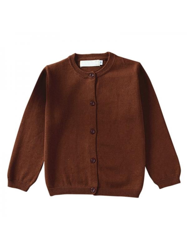Toddler Kids Boy Girl Knitted Sweater Cardigan Coat Long Sleeve Top Outwear 