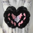 thumbnail image 3 of Byfri Black Furry Cat Paw Full Finger Mittens, Plush Animal Gloves for Themed Festivities, Black 32x24cm, 3 of 7