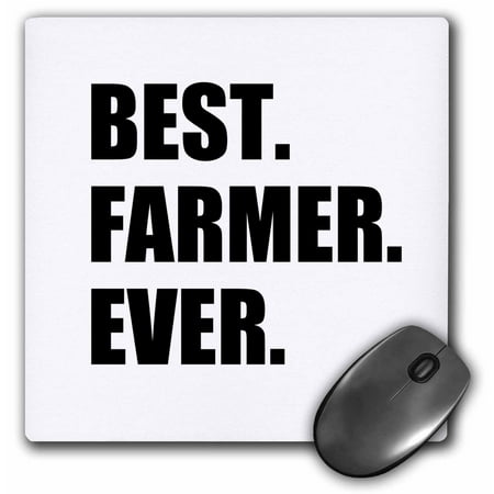 3dRose Best Farmer Ever - fun gift for farming job - farm - black text - Mouse Pad, 8 by