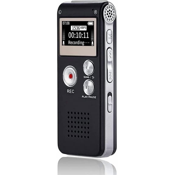 Digital Voice Recorder 16GB Voice Recorder with Playback for Lectures - USB Rechargeable Dictaphone Upgraded Small Tape Recorder Device