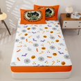 thumbnail image 4 of Feelyou Polkadot Bowknot Cat Zipper Twin Comforter Sets with Fitted Sheet and 2 Pillowcases, Spooky Moon Bat Zipper Bedding Set, Orange, Halloween Reversible, 4 Pieces, 4 of 7