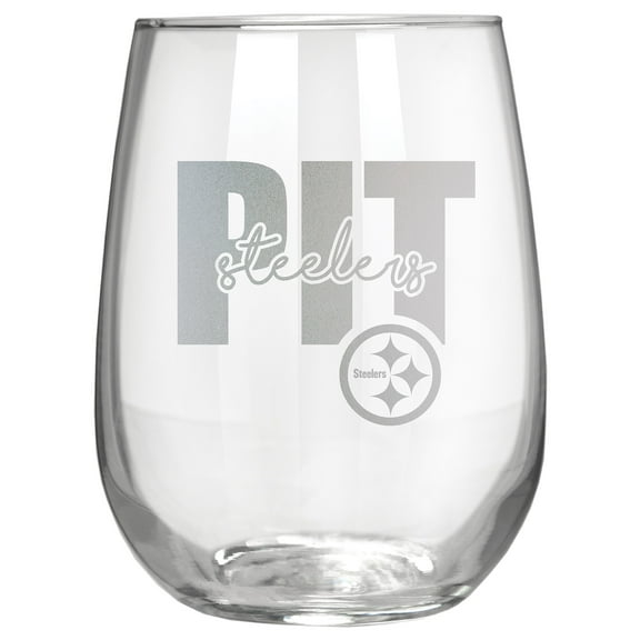Pittsburgh Steelers Etched 17oz. City Stemless Wine Glass