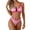 Pink, variant on hoksml Women's Bikini Sets Two Piece Cheeky Swimsuits Neck Sexy Corrugated Cutout String Split Bathing Suits Summer Clearance