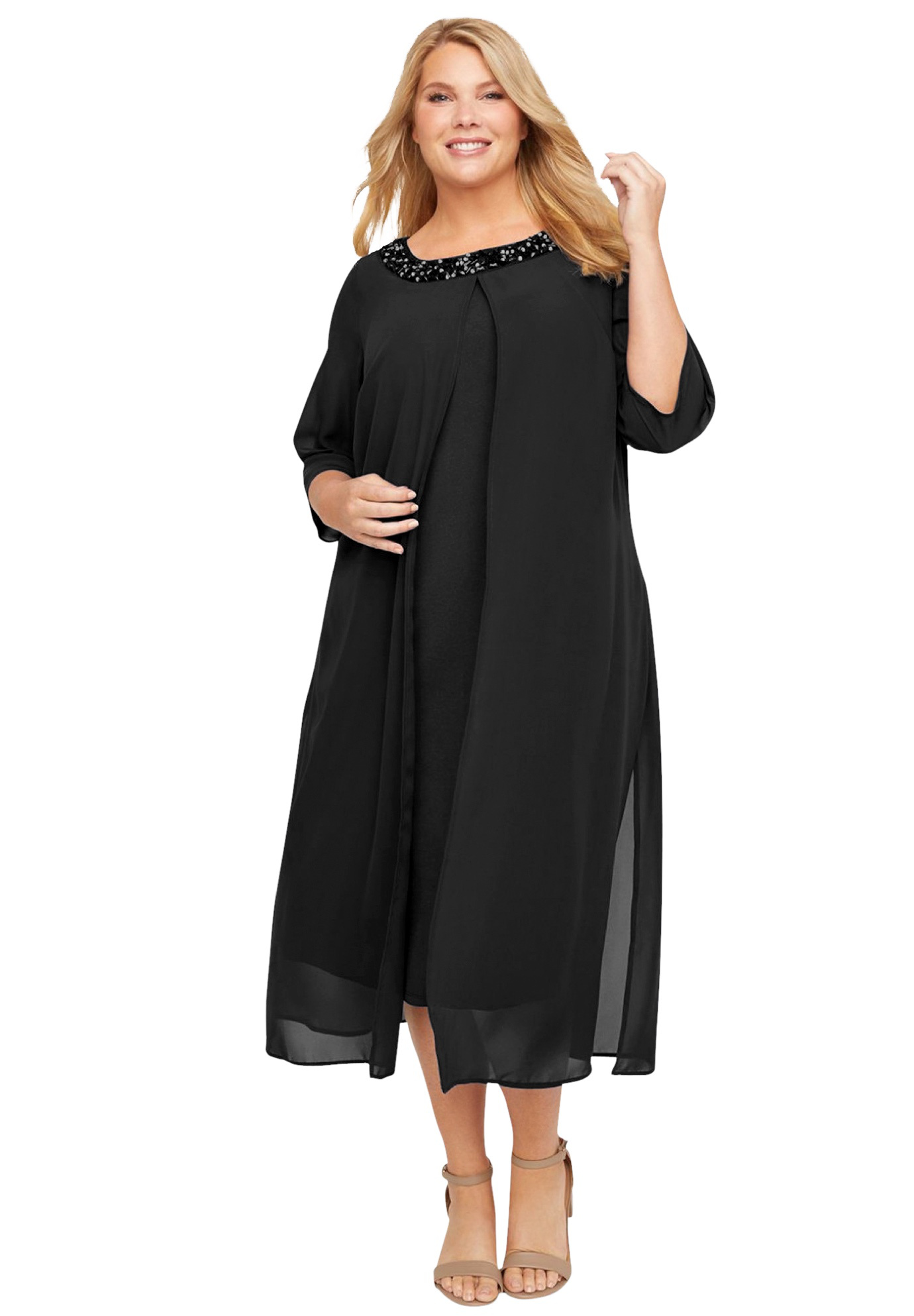 Midnight Dazzle Mesh Flyaway Dress 