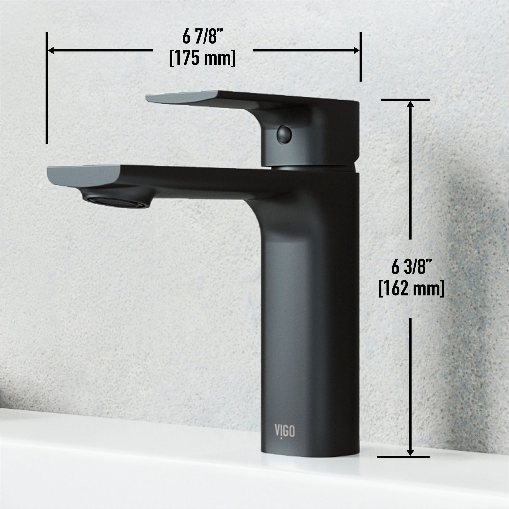 VIGO Davidson Single Handle Single-Hole Bathroom Faucet Sink in Matte Black