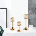 thumbnail image 4 of Portaves de cristal Candebros votivos Portaves decorativos Candebros Candebros para mesa de boda Centro de mesa Decoración del hogar oro SML Macarena Porta vela, 4 of 8