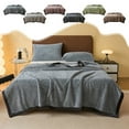 thumbnail image 3 of Double Sided Fleece Throw Blanket 59x79 Inches - Reversible Plush Sherpa Blanket for Couch, Heavy Weight Warm Blanket for Bed, No Shedding Fuzzy Blanket for Adults, Ultra Soft All Season, 3 of 7