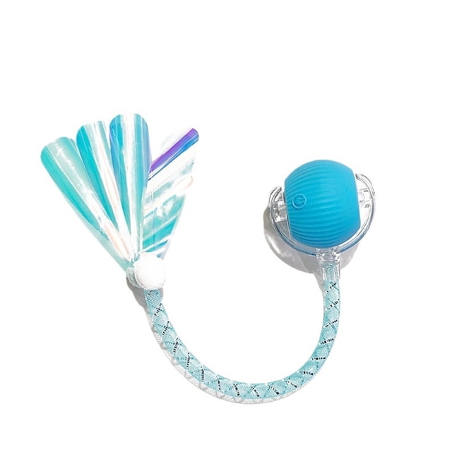 Interactive Cat Toy Ball, Upgraded Interactive Electric Rolling Ball with Teasing Tail, Moving Cat Toy