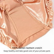 Women Satin Panties Low-Waist Ruffle Milk Silk Sexy Underwear Bikini Briefs Elastic Ladies Underpants Lingerie