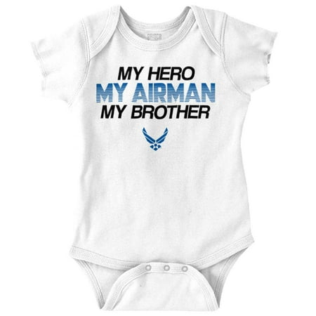 

US Air Force Hero Airman Brother Romper Boys or Girls Infant Baby Brisco Brands 24M