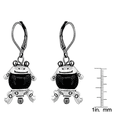 thumbnail image 5 of Besheek Silvertone and Black Hematite Stone Tree Frog Leverback Dangle Earrings, 5 of 7
