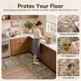 thumbnail image 4 of SIXHOME 3-Piece Kitchen Rugs and Runner Set Washable Vintage Kitchen Mat Non-Slip Low-Profile Rugs for Kitchen Sink Laundry Bedside 20"x32"+20"x48"+20"x59" Brown, 4 of 8