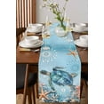 thumbnail image 4 of Ldtrchee Blue Coastal Sea Turtle Table Runner 108 Inches, Summer Beach Starfish Botanical Bed Runner Dresser Scarves Tabletop for Indoor Outdoor Parties/Ceremony/Banquet, 13"x 108", 4 of 8