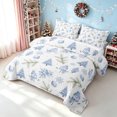 thumbnail image 3 of Erosebridal Winter Snowman Twin Quilt Set, Christmas Tree Twin Coverlet Set, White Blue, 2-Piece, 1 Bedspread and 1 Pillowcase, 3 of 7