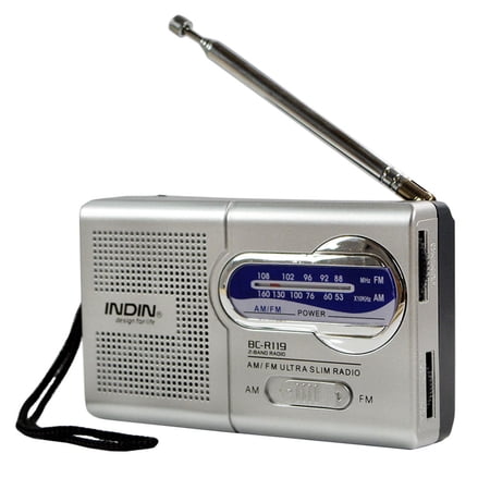 Bibsen Portable Radio, AM FM Radio Mini Stereo Old FM Radio Compact Portable Receiver R119