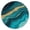 Teal Gold Wave, variant on Blue Gold Marble Pattern Round Fitted Tablecloth with Elastic Edge,Dining Table Cover Waterproof,Outdoor Round Tablecloth for Camping,Dining,Indoor and Outdoor
