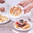 thumbnail image 4 of White Porcelain Flat Dessert Plates Set of 6, AntoKueh 8.2 Inch Ceramic Dishes with High Edge for Appetizer, Snack, Appetizer, Salad, Dishwasher/Microwave Safe, 4 of 8