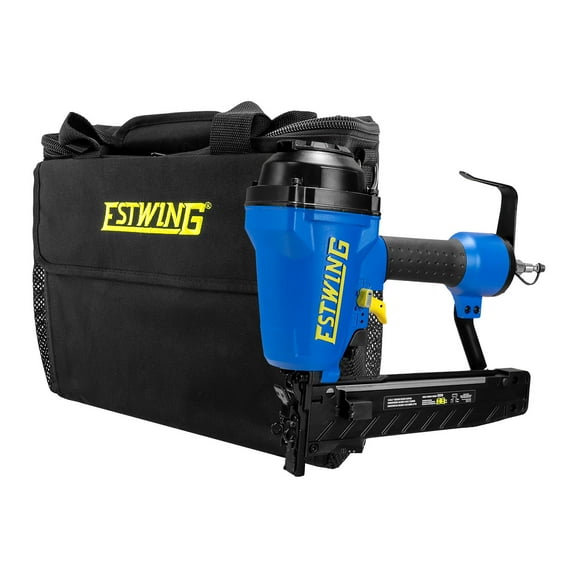 Estwing ESS50 Pneumatic 16-Gauge 2" Medium Crown Construction Stapler with Adjustable Metal Belt Hook, 1/4" NPT Industrial Swivel Fitting, and Bag