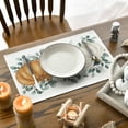 thumbnail image 5 of Smile Orange Pumpkins Eucalyptus Leaves Fall Placemats Set of 4, 12x18 Inch Autumn Thanksgiving Holiday Table Mats for Party Kitchen Dining Decor, 5 of 6