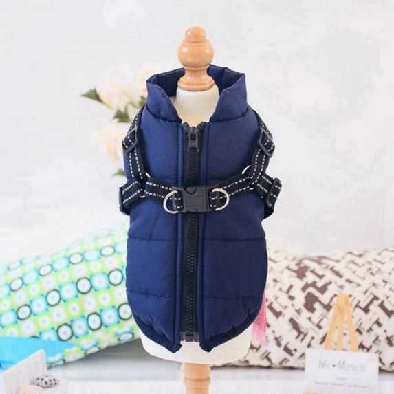 Novobey Winter Dog Jacket, Pet Coat Harness, Pet Warm Vest Jacket with Harness for Puppy Small Medium Dogs