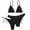 Black, variant on Women 3 Piece Bandeau Bandage Bikini Set, Push Up Brazilian High Cut Sexy Swimwear S-XL Multi Colors