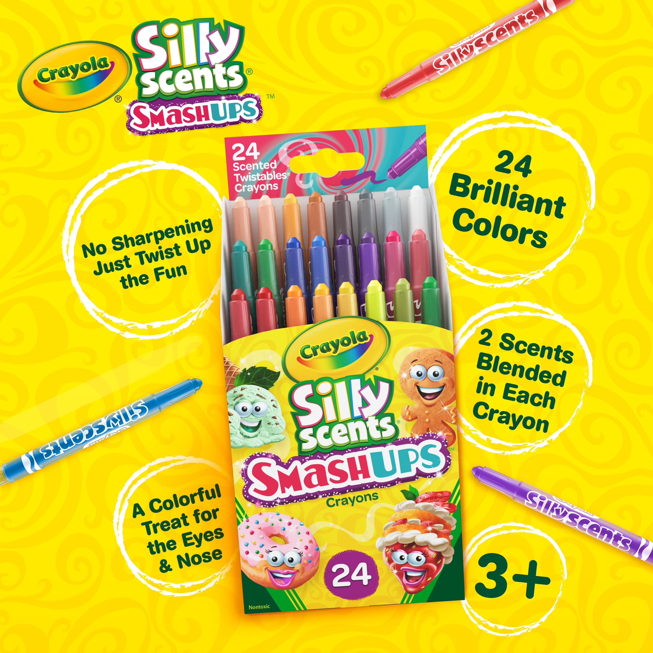 Set 24 Crayolas Mini Twistables Silly Scents Crayola 529624 - Miscelandia