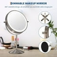 thumbnail image 5 of EcoSummer Lighted Makeup Mirror – Rechargeable, Height Adjustable, Double-Sided 1x/10x Magnifying Vanity Mirror with 3 Color Modes & Brightness Adjustable, 360° Rotation, Perfect Gift for Women, 5 of 7