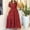 Red, variant on QUNYINEY Casual Women Dresses Polka Dot Puff Short Sleeve A-Line Dress Empire Waist Crew Neck Flowy Maxi Sundress
