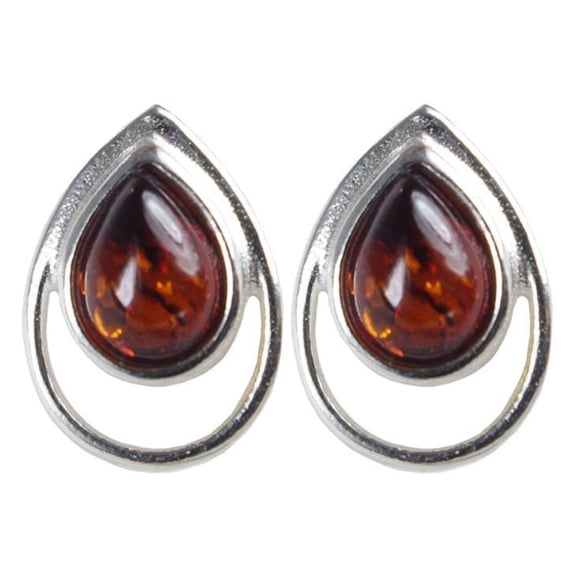 Sterling Silver Baltic Honey Amber Earrings "Lina"