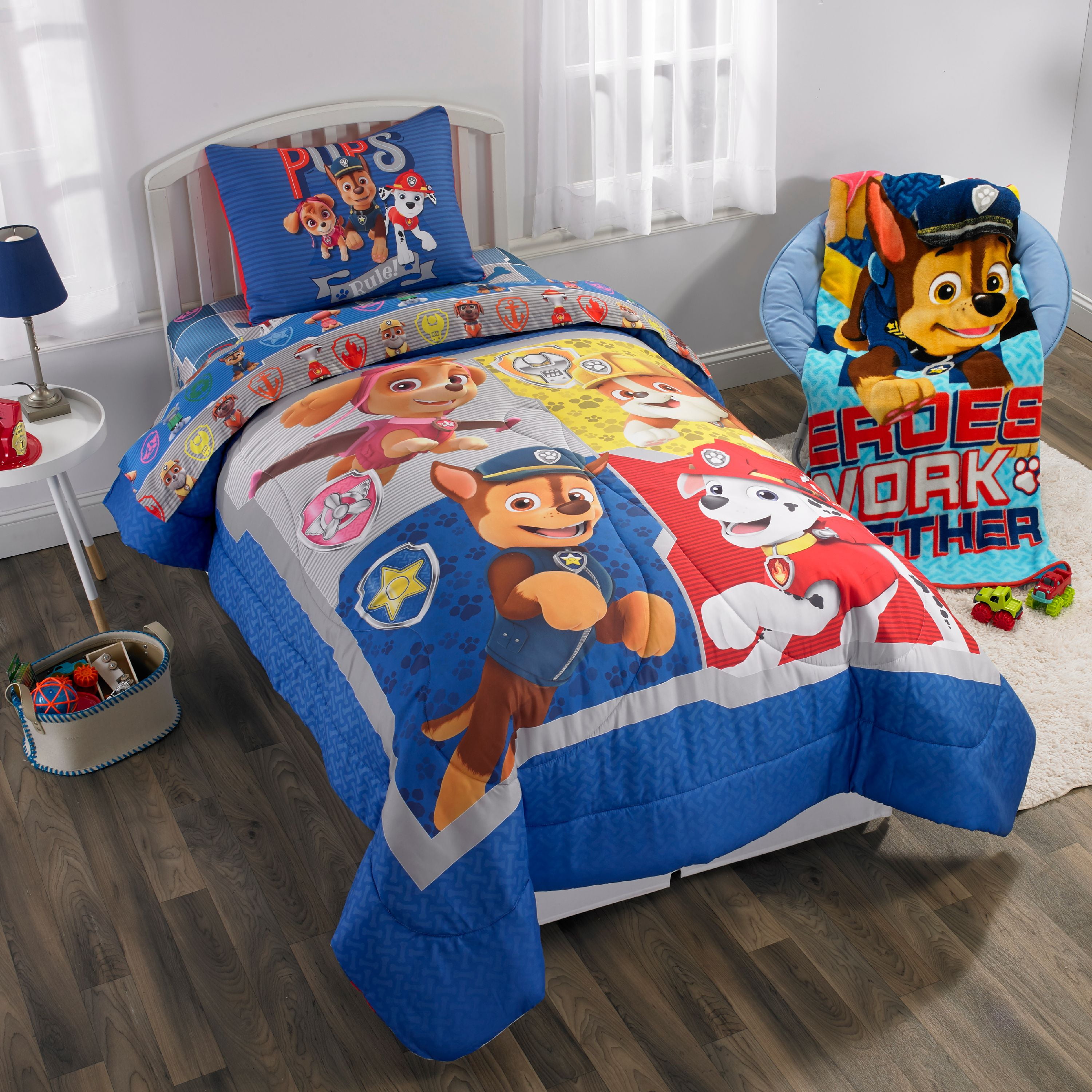 Twin/Full Size 72” x 86” Blue Nickelodeon Paw Patrol Kids Bedding Super Soft Microfiber Reversible Comforter 