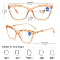 thumbnail image 2 of KOOSUFA Cat Eye Reading Glasses +1.5 Blue Light Blocking Fashion Crystal Frame Computer Readers Eyewear Eyeglasses for Women Orange, 2 of 7