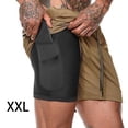 thumbnail image 2 of Yuarrent Pantalones deportivos de verano con bolsillo para teléfono, pantalones cortos de entrenamiento, atletas de secado rápido, entrenamiento Uniforme atlético Caqui XXL Yuarrent OD028532-06, 2 of 6