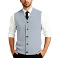 thumbnail image 2 of GrmtClth Sweater Vest Men Classic V-Neck Knit Sleeveless Sweater Cozy Soft Button Down Cardigan Vest Light Gray L, 2 of 7