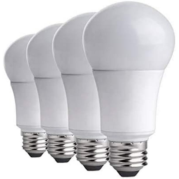 Blaast op Horzel verf A19 LED Light Bulbs 5W(4 Pack)- 40 Watt Equivalent 6000K Daylight White LED  Light Bulbs E26/E27 Base,270 Degree Beam Angle for Home Dining Room Bedroom  Living Room,UL Listed,Pack of 4 - Walmart.com