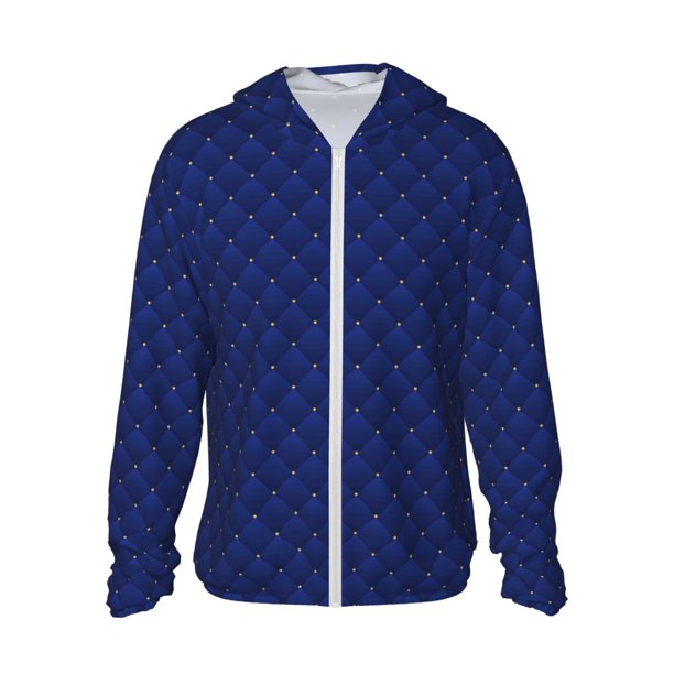 Fotbe Navy Blue Chaqueta con Protección Solar UPF 50+ para Hombre y Mujer, Camisa con Capucha y Bolsillos-Medium