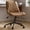 Brown, variant on Genpo Desk Chair, Armless Desk Chair with Wheels, Black PU Leather Small Computer Desk Chairs for Small Place Home Bedroom Vanity Makeup