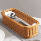 thumbnail image 5 of 3 cestas de almacenamiento de cubiertos de escritorio, cesta tejida, caja de drenaje para vajilla de restaurante, cesta de almacenamiento de vajilla, marrón, 5 of 7