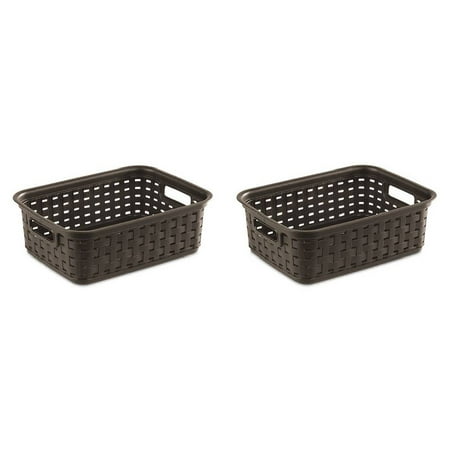 sterilite 1270 weave espresso organizer bin basket plastic pack storage