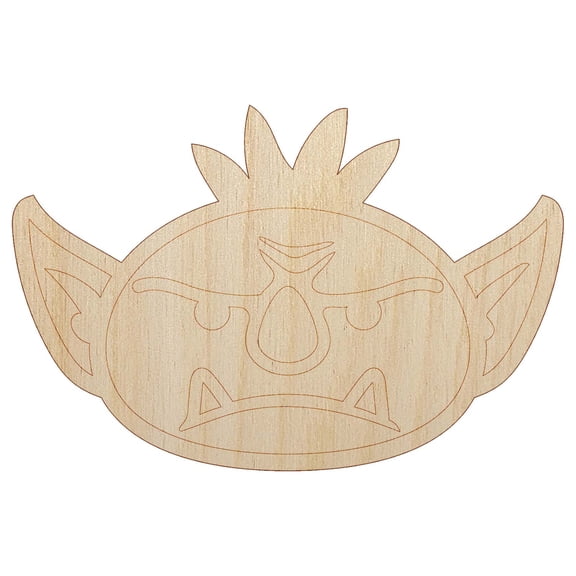 Goblin Male Character Face Wood Shape Unfinished Piece Cutout Craft DIY Projects - 4.70 Inch Size - 1/8 Inch Thick