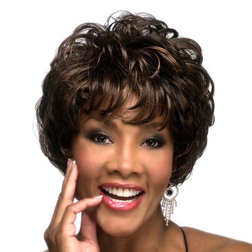 Black & Brown Cool Style Short Body Wave Wig Ombre Wigs Synthetic Hair