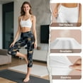 thumbnail image 7 of SCRAWLGOD Leopard Print Blue Black Women's Capris Yoga Leggings with 2 Pockets Non See Through Yoga Athletic Workout Cropped Tights Squat Proof Soft Yoga Pants for Exercise, XXL, 7 of 7