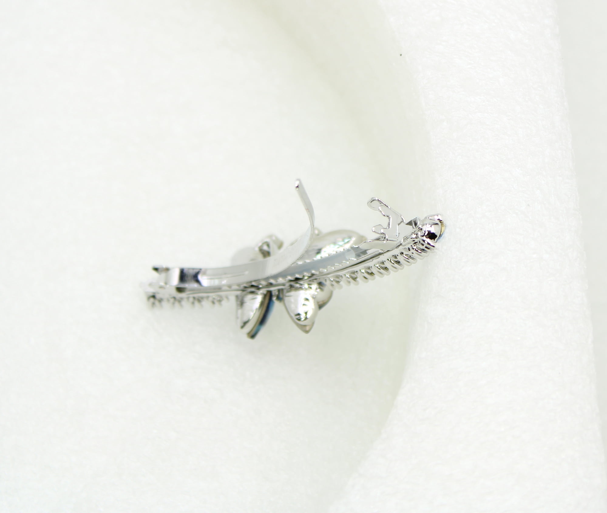 Faship Navy Blue Rhinestone Crystal Butterfly Hair Barrette Clip