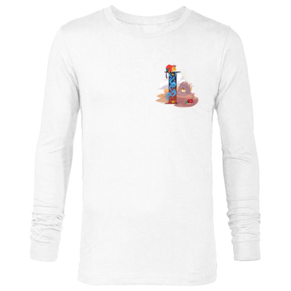 Disney Villains Alphabet Monogram Aladdin Letter I for Iago - Long Sleeve T-Shirt for Men - Customized-White