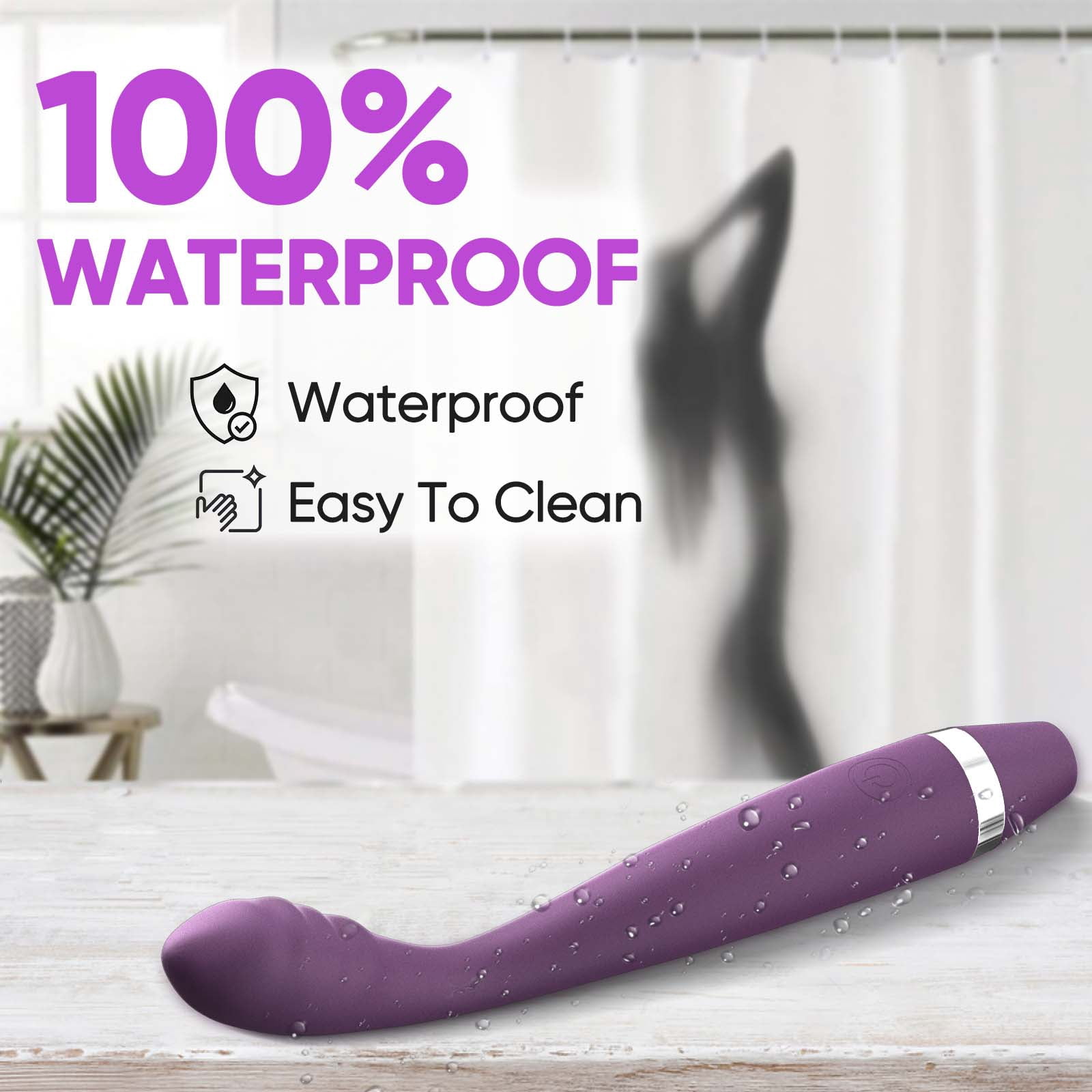 Thrusting Vibrator Wand, Bullet Vibrator, G Spot Vibrator for Women, Sex Toys for Women, Adult Toys with 10 Vibration Modes, Purple