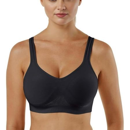 APEXFWDT Plus Size Wirefree T-Shirt Bra - Seamless Full Coverage Bra  No-Slip U-Plunge Neckline for Everyday Comfort