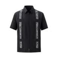 thumbnail image 2 of adviicd Mens Casual Shirts Mens Linen Shirts Short Sleeve Button Down Shirts Casual Summer Beach Tops Shirts Black,M, 2 of 3