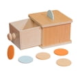 thumbnail image 1 of Caja de permanencia de objetos Montessori, juguetes Montessori, material de aprendizaje preescolar, juguetes de desarrollo, juego de caída de monedas Sunnimix Juguetes de caja de monedas para niños, 1 of 8
