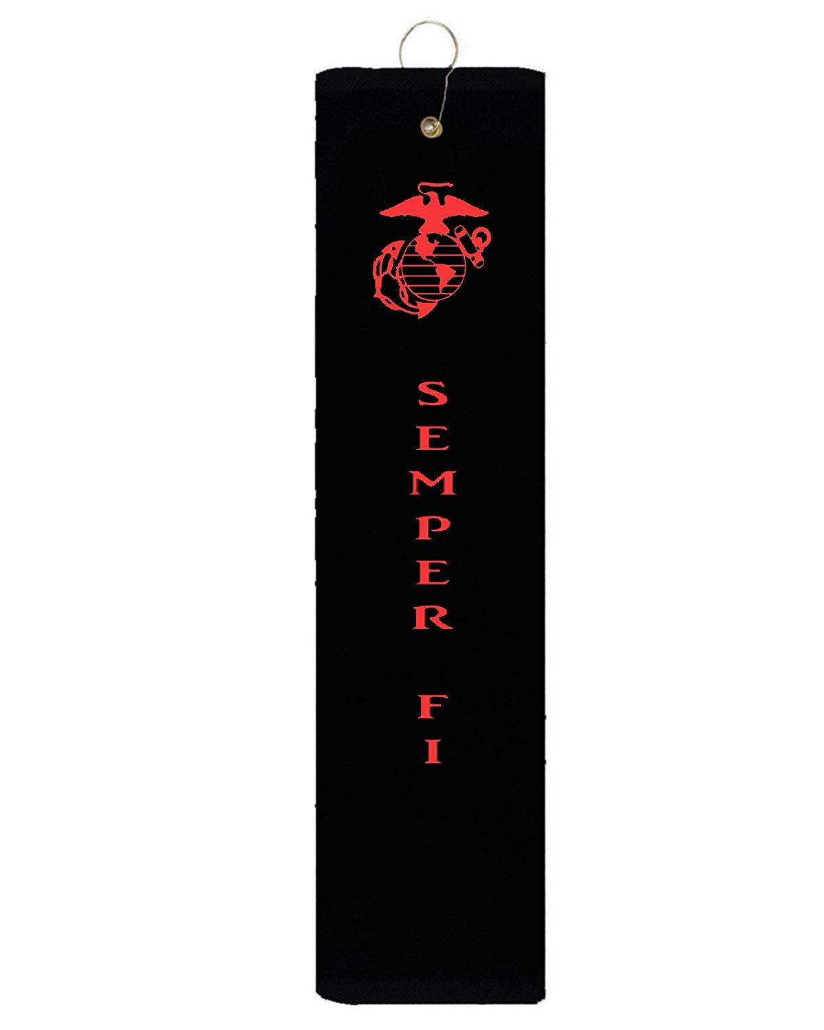 Marine Corps EGA Semper Fi USMC Trifold Golf Towel With Grommet & Hook