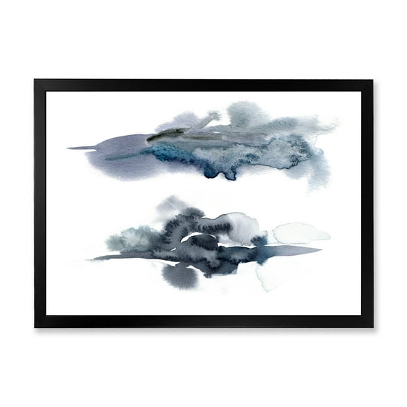Designart 'Abstract Of Clouds Dark Blue Colored I' Modern Framed Art Print