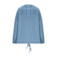 thumbnail image 7 of Denim Tops for Women Trendy Hoodies with Pocket Loose Button up Jean Pullover Drawstring Hooded Sweatshirts (2XL, Blue), 7 of 7